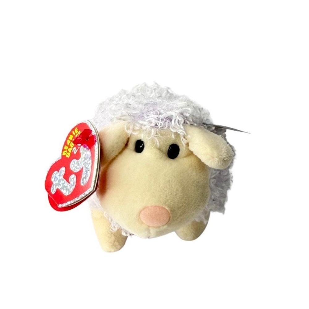 Shearsly the Sheep |‎ Fluffy Farm Friend 🐑 | Mint Heart Tag TY Beanie Baby 2.0